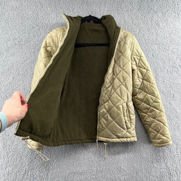 CX Diamond Quilted Fleece Lined Nylon Puffer Jacket Green - Picture 11 of 15